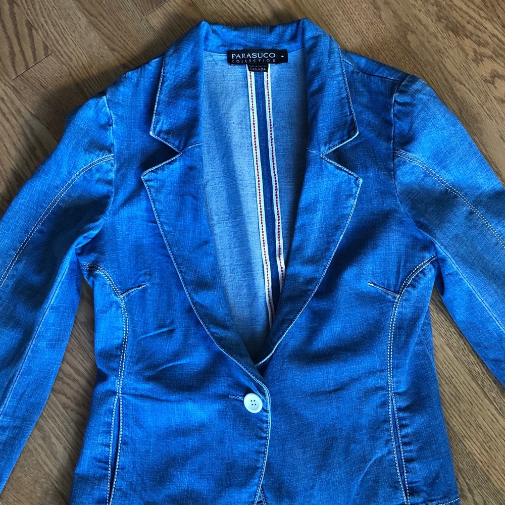 Parasuco Vintage fitted denim blazer, size 8